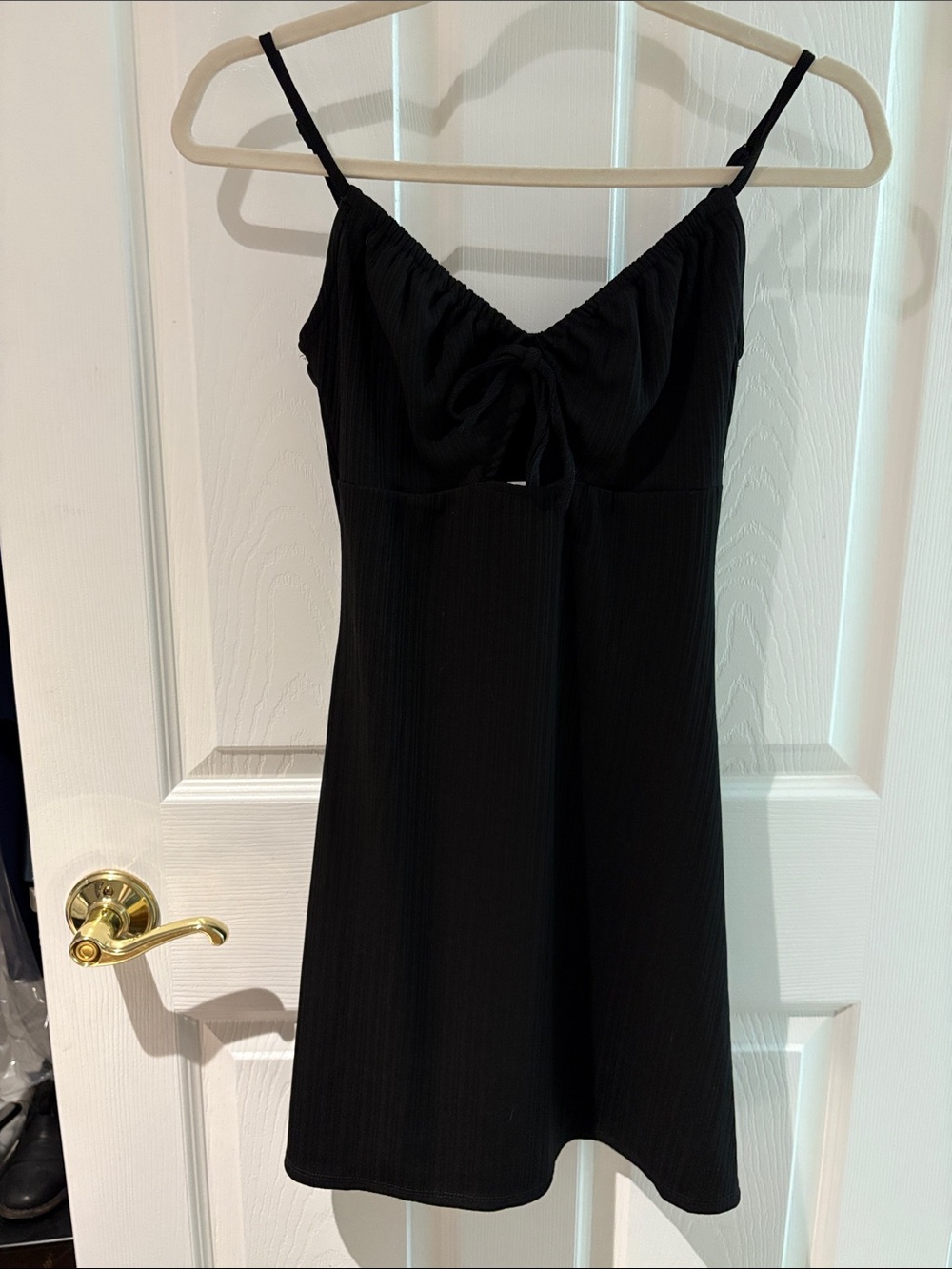 Topshop Black Ruffled Waist Dress